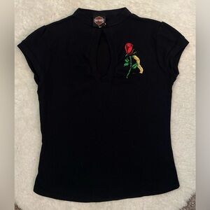 Harley Davidson Vintage Harley Davidson Motorcycle Women's Tee Cut Out Size L